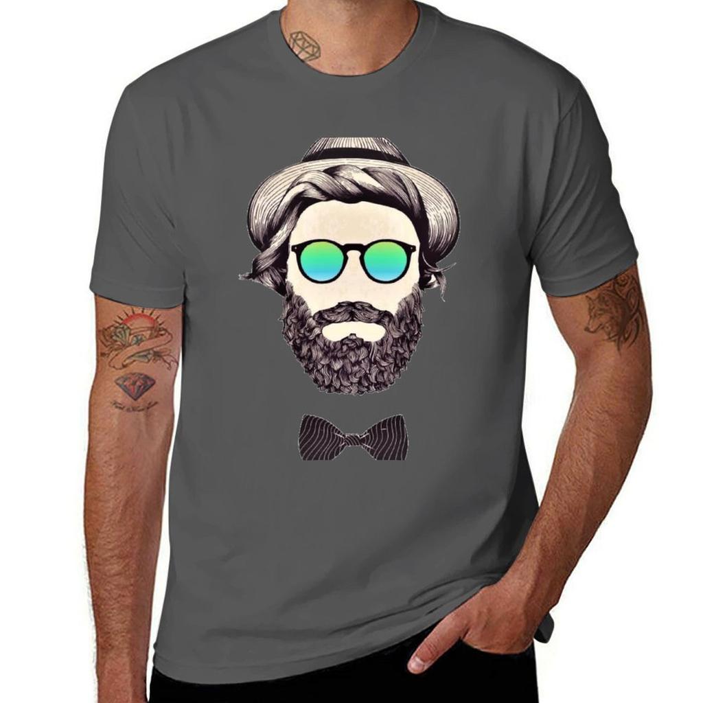 Beard With Man Papyon Tshirt Basic Short Sleeve Cotton Blend Tshirt