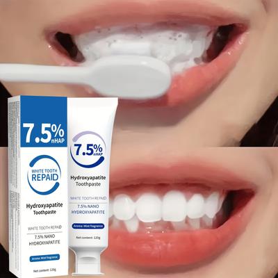 Dentifricio all'Idrossiapatite, 7,5% Nano Bianco Riparazione Denti, Pasta Pulizia Profonda con Mentolo per Alito Fresco, Cura Dentale Rinforzante, Pulizia Base