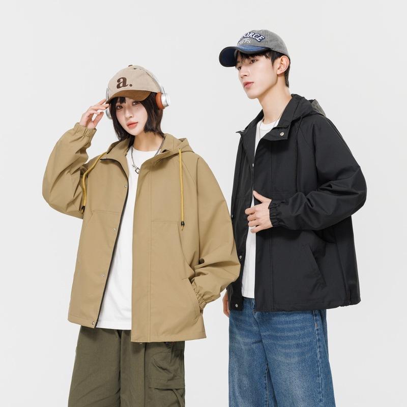 

Весенне-осенняя куртка Весенне-осенняя куртка Повседневная мужская широкая 4XL чёрный