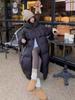 Nueva Parka de Invierno Negra Retro Chaqueta Mujer Oversize Grueso Abrigo de Algodón Chic Coreano Holgado con Capucha Casual Largo Abrigo