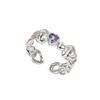 2023 Trendy Purple Diamond Heart Open Tritium Ring for Women - Retro Niche Design