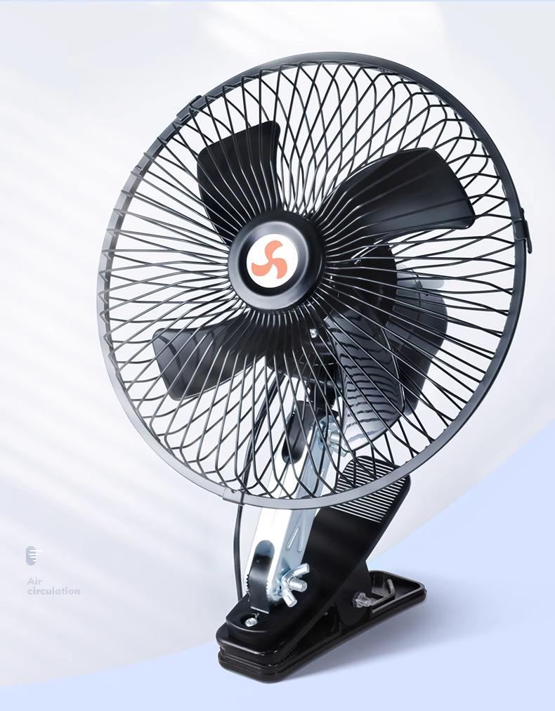 24V/12V High-Airflow Electric Fan for Trucks, Cars, Forklifts & Excavators