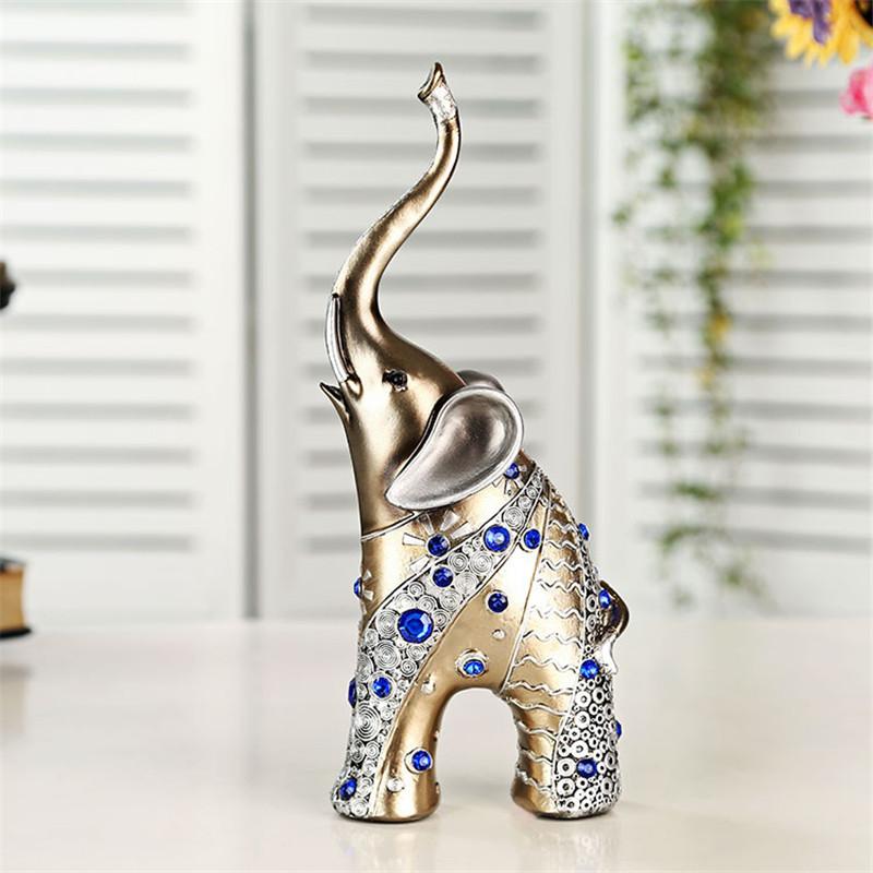 Deartco 2pcs/set European Resin Elephant Crafts Mother and Child Animal Figurine Home Living Room Decoration Creative Ornaments