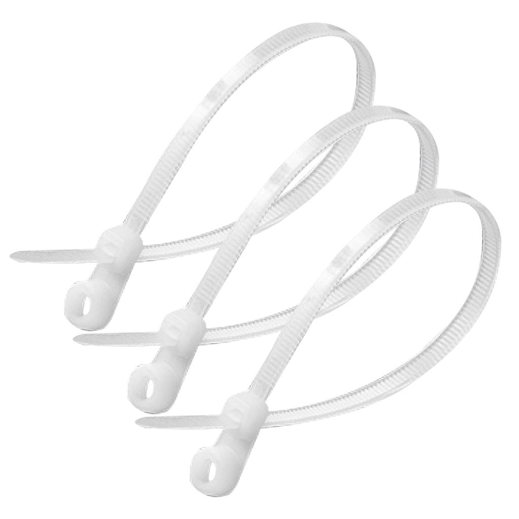 500Pcs Fixed Nylon Cable Ties W/ Screw Hole Self Locking Nylon Cable Ties for Home Office Automotive Cord Management