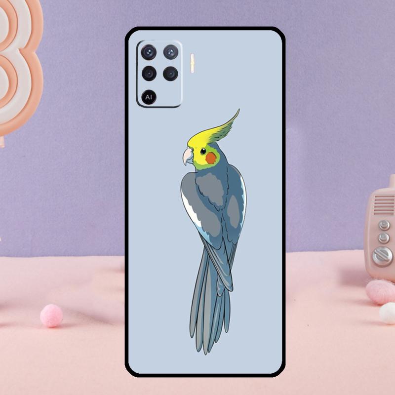 Cartoon Animal Chubby Cockatiel Phone Case For Oppo A78 A98 A80 A40 A60 A18 A38 A58 A15 A17 A77 A74 A94 A54 A57S A16 A76 A96