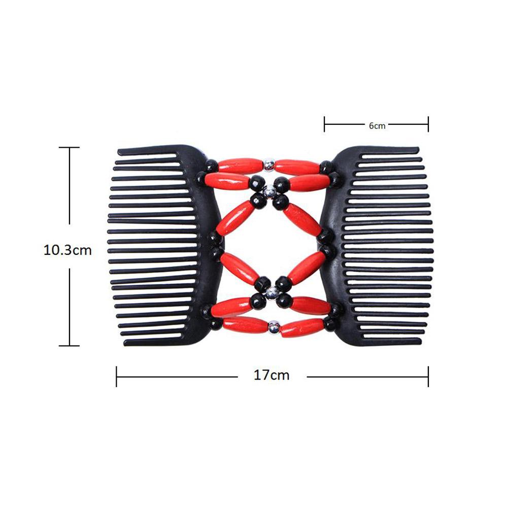 Fashion Women Stretchy Magic Comb Elasticity Hairpin Beads Double Comb Hair Device