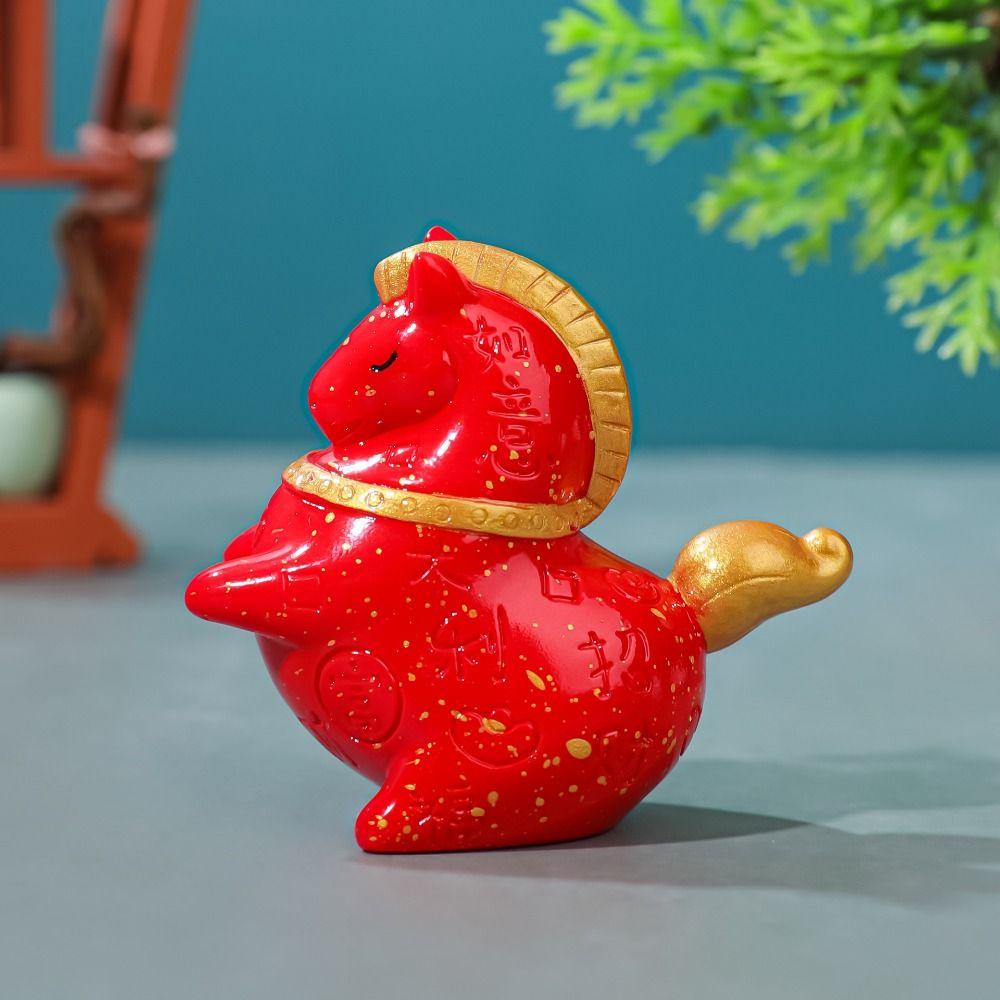 Resin Horse Shape Ornament Unique Zodiac Horse Figurines Creative Pony Figurine Spring Festival