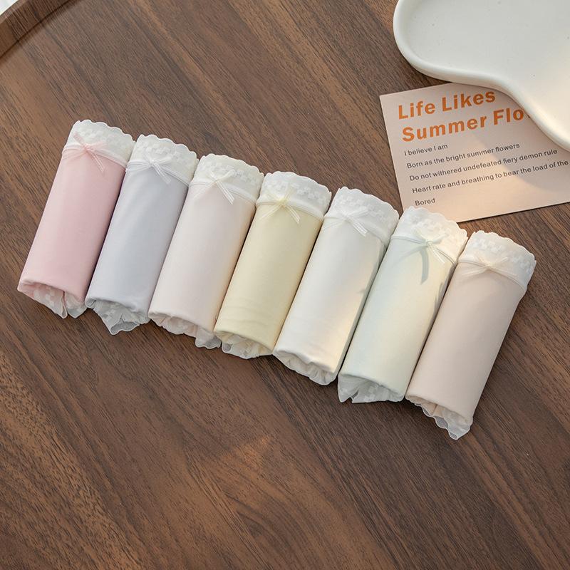 Female Summer Ultra Thin Ice Silk Naked Breathable Antibacterial Cotton Crotch Waist Non Trace Quick Dry Briefs