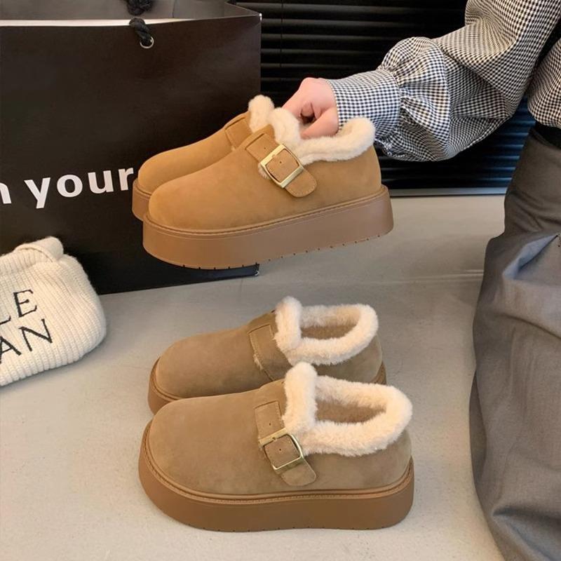 Women S Winter Thick Soled Fleece Lined Snow Boots Casual Shoes