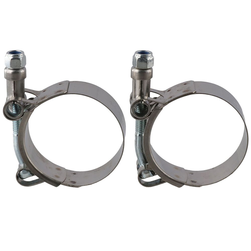 2 Pcs 1.5 Inch Stainless Steel T-Bolt Hose Clamps, Clamp Range 43-49mm for 1.5" Hose ID