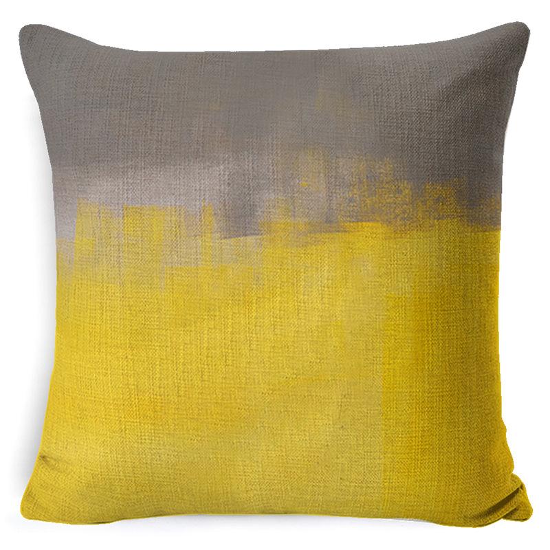 Heimdeko Kissen Kissenbezug Neu Türkis und Orange Abstrakte Kunst Malerei Wurfkissenbezug