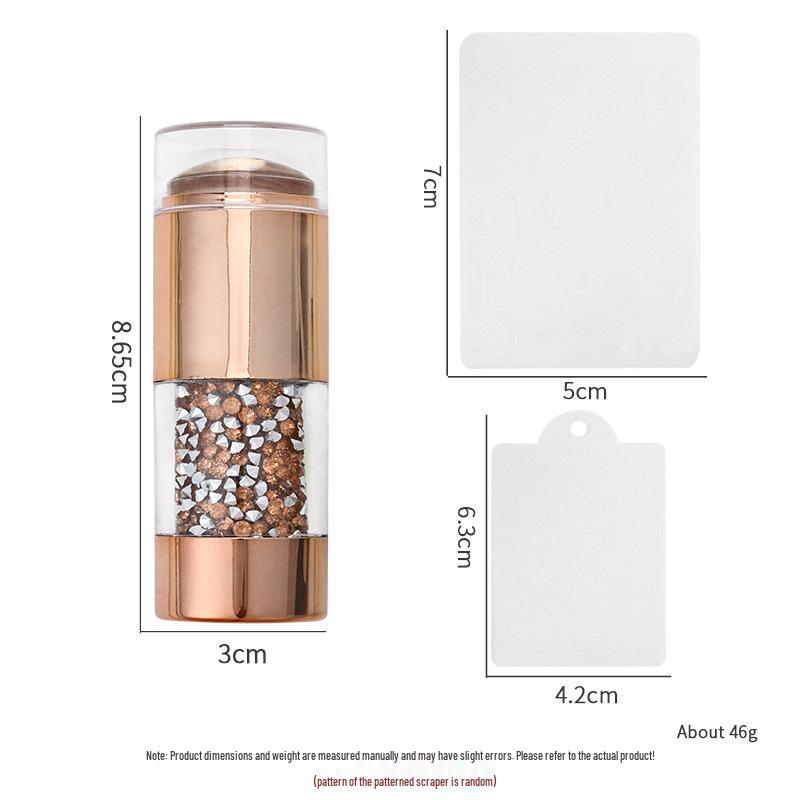 Large Silicone Nail Art Stamp with Lid - Single/Double Head French Design DIY Stamping Tools