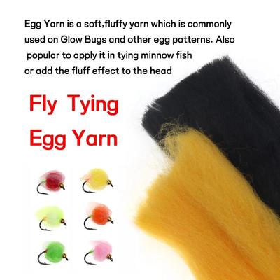 2 zakjes Vliegbinden Eigaren Synthetische Vezels Minnow Aas Vis Zalm Eiaas Bindmateriaal Forel Staalkop Vissen 12 Kleuren