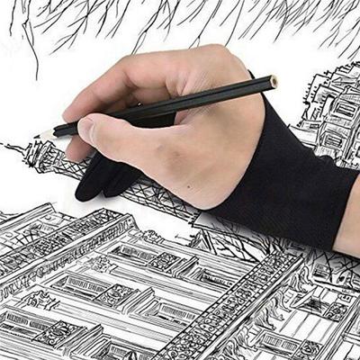 Anti-Fouling Artist Glove for Drawing,Black 2 Finger Painting Digital Tablet Writing Glove for Art Students//Arts Lover,Black,M
