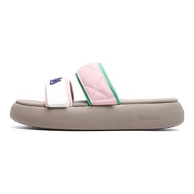 Donut Fashion Versatile Thick Sole Casual Velcro Antibacterial Slide Sandals Women Sandals White Silver Pink F12W221503FGS