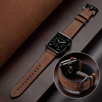 Leather Strap for Apple Watch Band 44mm 40mm 45mm 41mm 42mm 38mm Genuine Leather Correa Bracelet iWatch Series 5 4 3 SE 6 7 Band