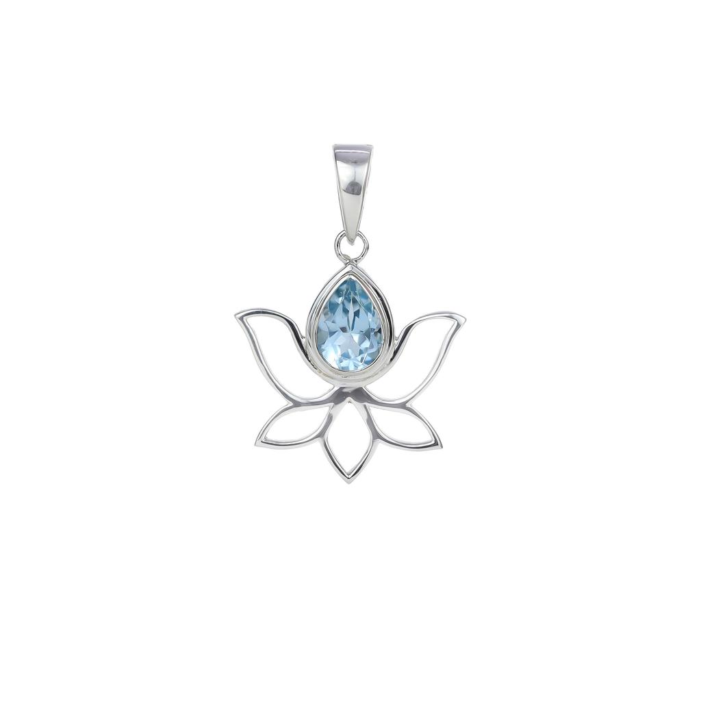 Pear Moonstone Pendant: Sparkling 925 Sterling Silver Lotus Jewelry
