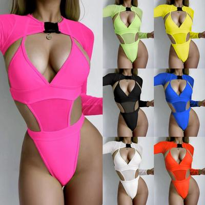 Biquíni feminino sexy cintura alta maiô praia feminino verão maiô