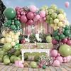 Vintage Pink Avocado Green Balloon Set, Birthday Decorative Baby Shower Set
