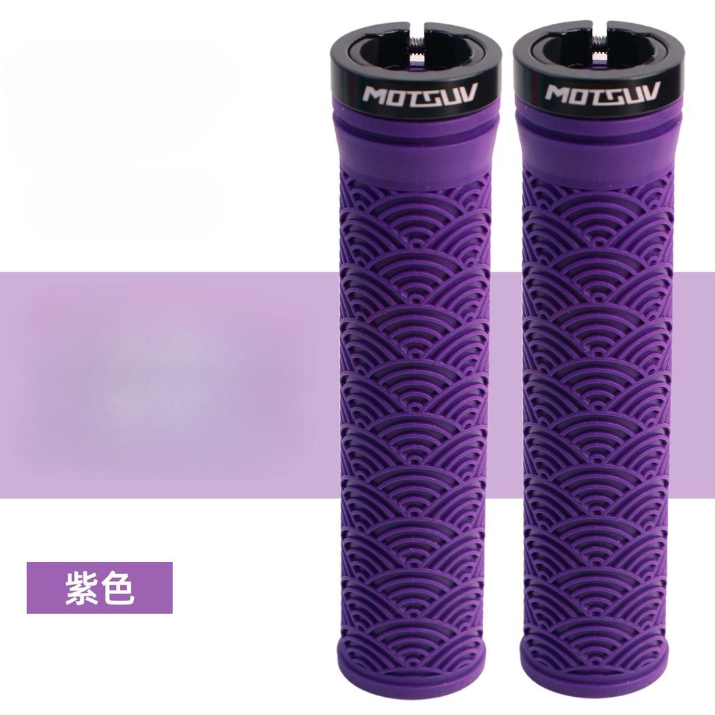 1Pair Bicycle TPE Handle Cover, Mountain Bike Xiangyun Non-slip Unilateral Locking Universal Grip Cover, Cycling Accessories