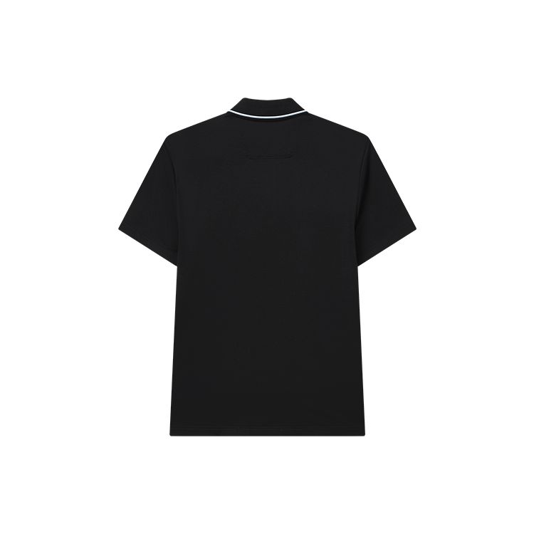 Fila Small Logo Solid Color Knitted Short Sleeve Polo Shirt Men Polo Shirts Black F11M217112F-BK