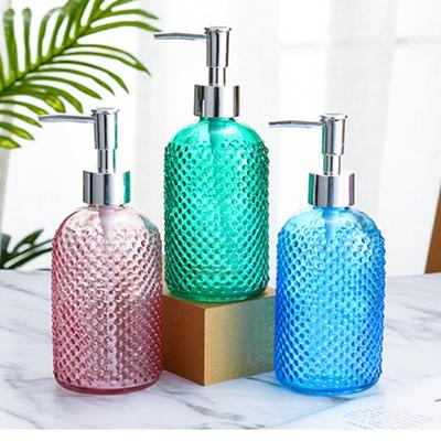 Dispensador de Jabón de Vidrio Recargable Bomba Antifugas Contenedor de Líquido Para Encimera de Lavabo 400ml Baño