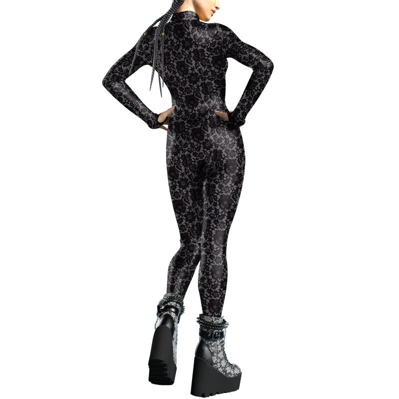 Halloween Costume Body Skeleton Digital Printing Bodysuit Jumpsuit Women's Jumpsuit