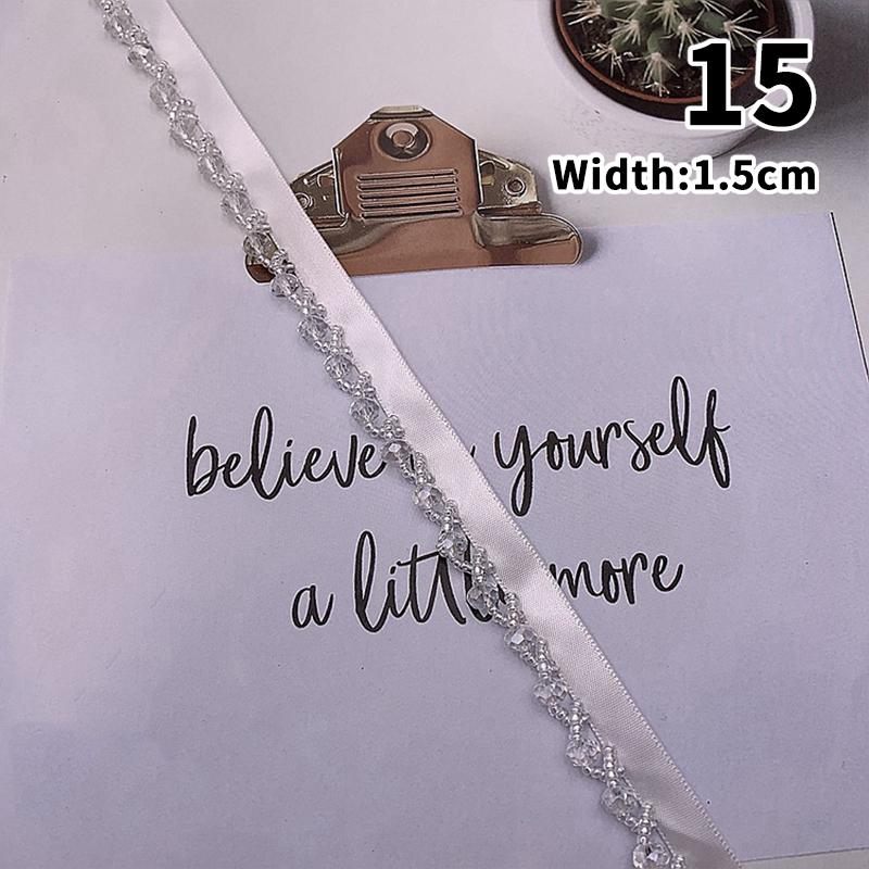 2 Yard Imitation Pearl Bead Pendant Tassel Fringe Lace Trim Diy Upholstery Wedding Dress Costume Edging Lace Ribbon Decor Carfts