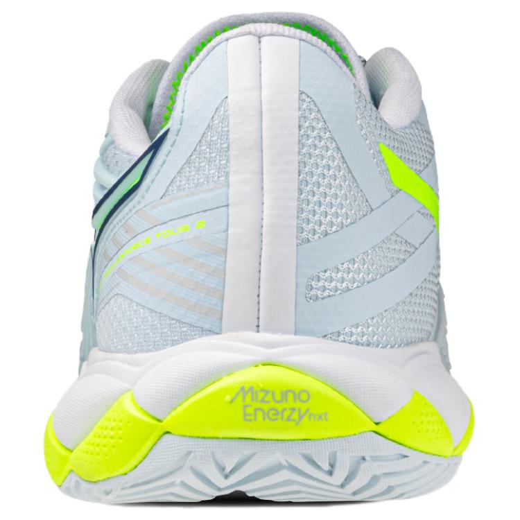 Mizuno Wave Enforce Tour 2 Shark Comfortable Fit Shock Absorption Durable Low-Top Tennis Shoes Women sneaker Light-Blue Yellow 61GA260120