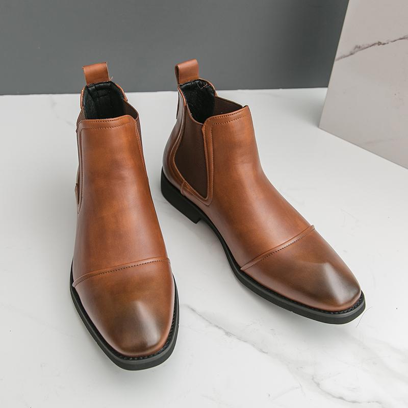 Neuer Trend Herren Reißverschluss Stiefeletten Lässig Sozial Chelsea Boots Outdoor Mann High Top Schuhe Freizeitspaziergang Basic Stiefel Vielseitige Botas
