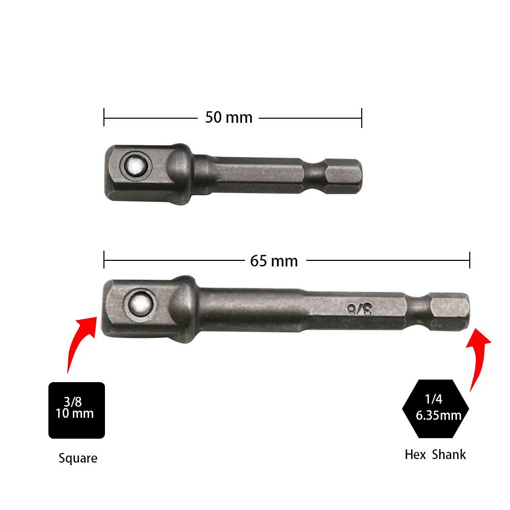1set Socket Adapter Impact/Extension Set 1/4" 3/8" 1/2" Impact Hex Shank Drill Bits Bar Set Power Drill Adapter Set