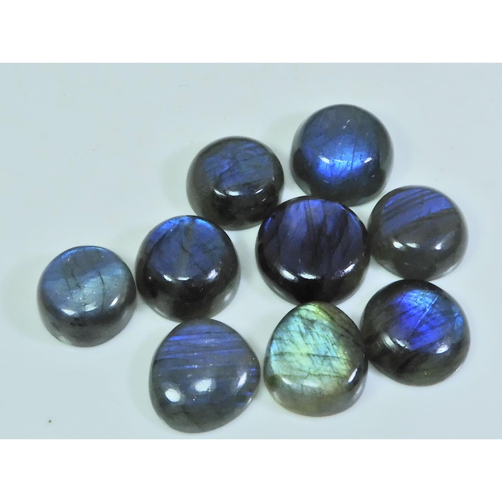 

13X13-15X15MM Natural Blue Labradorite Round Cabochon Gemstone 9Pcs Lot SY-293