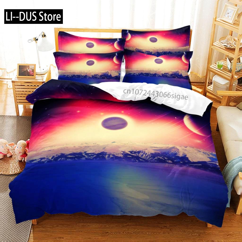 Aurora And Stars Bedding Set Duvet Cover Set 3d Bedding Digital Printing Queen Size Bedding Set Fashion Design