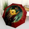 1pc Lord of the Rings Automatic Folding Umbrella - Compact 8-Rib Design, Durable Plastic & Iron, Daily Use F104027