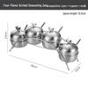 Gold Stainless Steel Seasoning Jar with Lid and Spoon - Korean Style, 304, for Home Kitchen