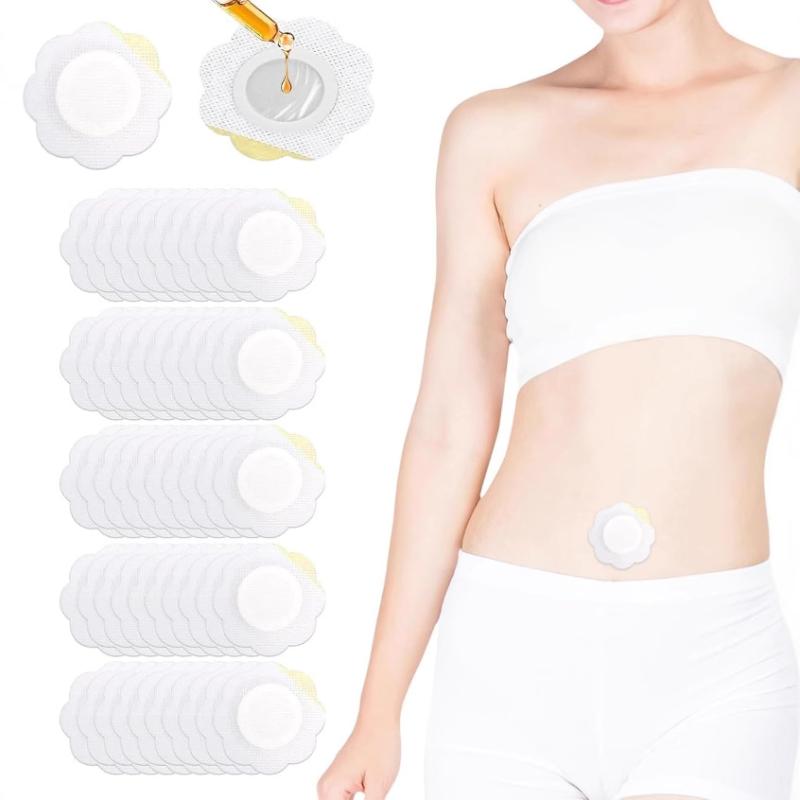 50Pcs/Set Replacement Disposable Castor Oil Pack Self-Adhesive Adhesive Navel Stickers Seepage Resistant Belly Button Protectors