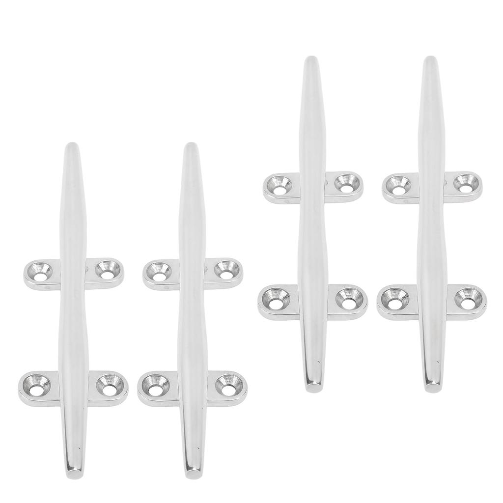 Boat Cleats 4 Pcs Boat Mooring Cleats Durable Stainless Steel Dock Cleats for Marine Yachts Inflatable Yachts Business Yachts (8")