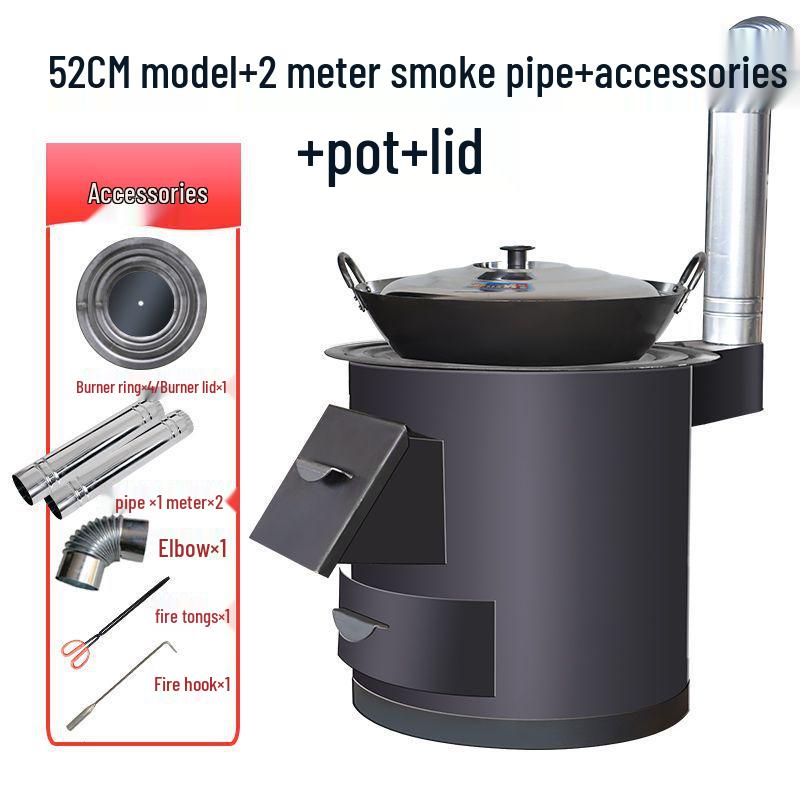 Portable Smokeless Wood-Burning Firewood Stove for Efficient Heating