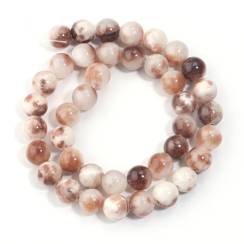 4/6/8/10/12mm Natural Stone Coffee White Persian Jade Beads Round Loose Beads For Jewelry Making DIY Bracelets Necklace Findings