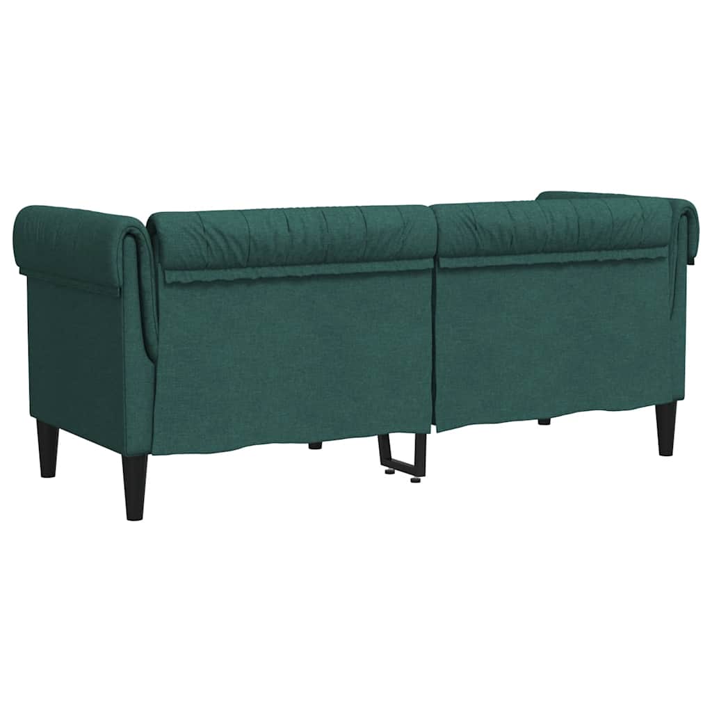 Chesterfield Sofa 2 Seater Dark Green Fabric