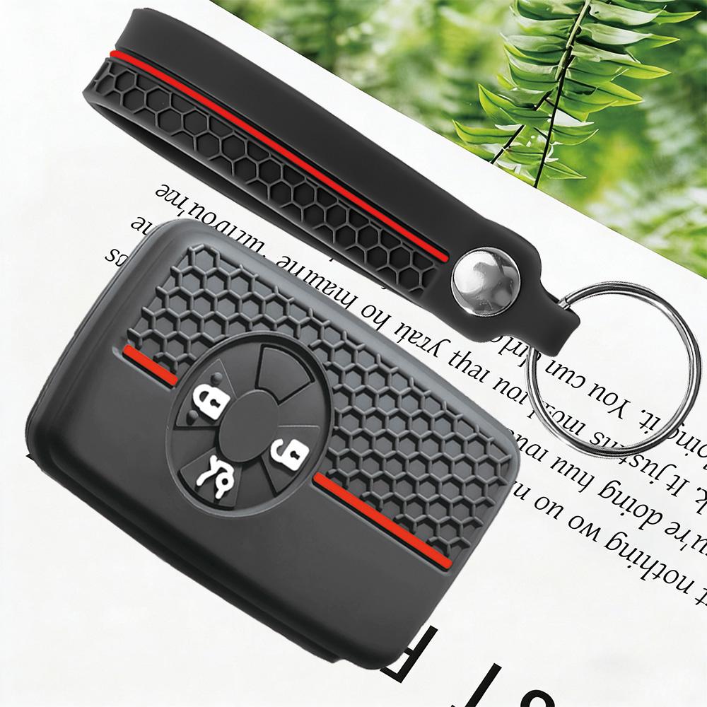Premium Silicone Car Key Case Cover With Keychain-For Toyota RAV4 2008 Premio Auris Rukus Vanguard Estima Alphard Vellfire