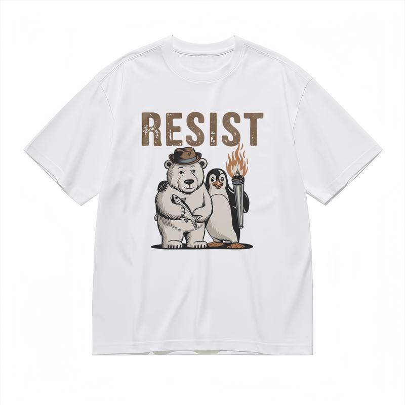 

Men s Fashion Breathable Classic T-Shirt Arctic Animals Duo Design Tee M