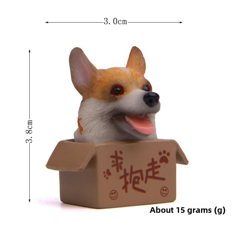 Box Cartoon Cute Corgi Husky Shepherd Dog Mini Model Ornament Desktop Decoration