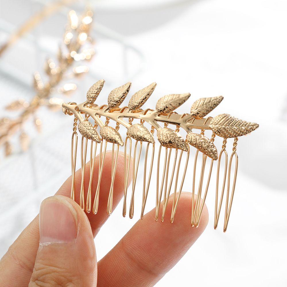 Tiara Kopfschmuck Brautjungfer Metall Goldblatt Braut Stirnbänder Blätter Haarbänder Hochzeit Haar Krone