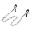 Erotic Nipple Clamps with Iron Chain and Leather Clips for Adult Pleasure