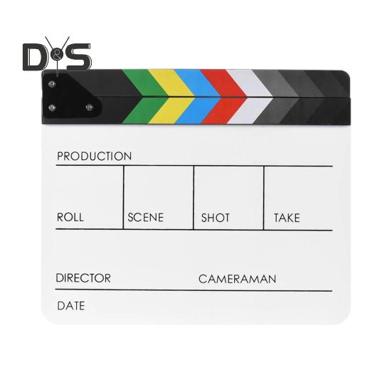 

Film Clapper Board Акрил Dry Erase Slate Барвистий Режисер Відео Сцена Clapboard Cut Prop Whiteboard Marker Tool Filming Tool for TV Series Studio Studio різнокольоровий
