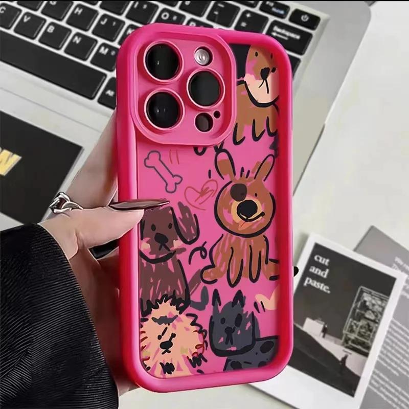 Funny Cats Graffiti Dog Case Soft For iPhone 11 Case iPhone 15 Pro Max Cases iPhone 14 13 12 Pro Max XR X XS 7 8 Plus SE 2 Cover