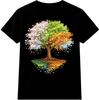 Baum Vier Jahreszeiten T-Shirt Bunt Frühling Sommer Herbst Winter Grafik-T-Shirt
