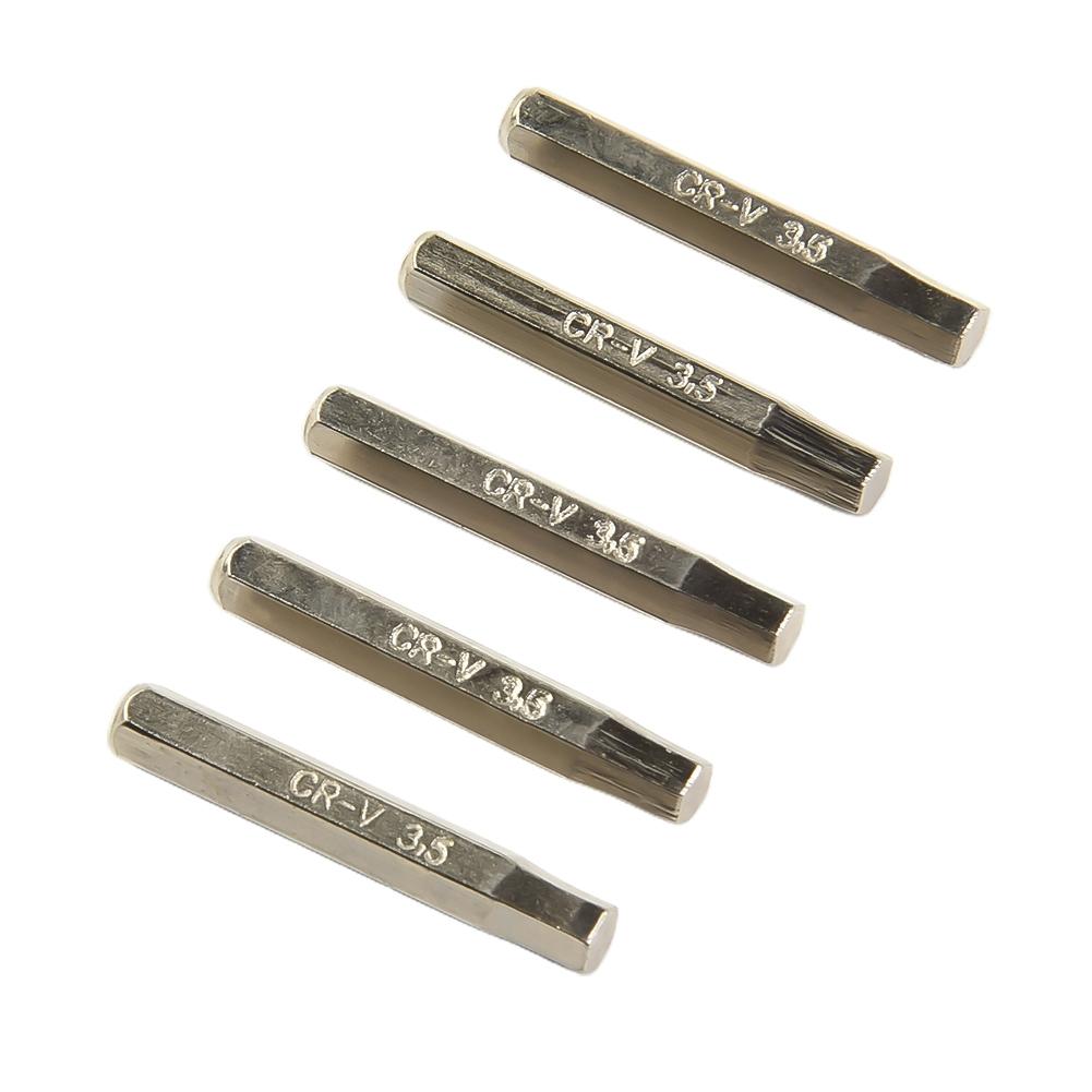 High Strength Steel Small Hex Screwdriver Bits 5Pcs H0 7 4mm Hex Shank