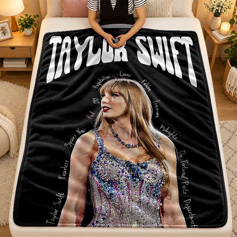 Flannel BlanketTaylor Swift Warm Soft Throw Blanket for Indoor Sofa Bed Living Room Use